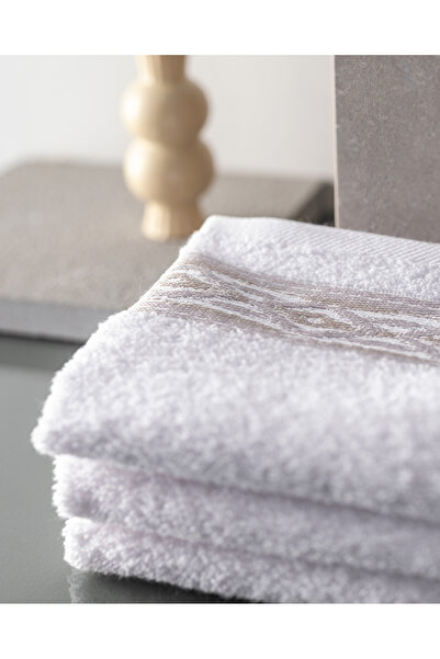 Madame Coco Daine 4-панельний рушник з 100% бавовни - білий/бежевий