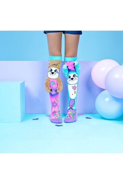 MADMIA Дълги цветни чорапи Madmia за момичета Ленивец 3-5 години