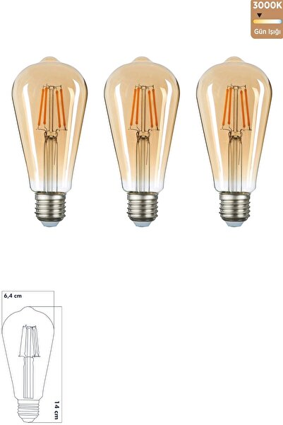 Heka Led E27 St64 Ampul 6W 2500K (Gün Işığı) ERD-81