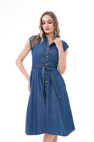 ŞİMAL Rochie de damă din denim cu închidere cu nasturi 250386   -