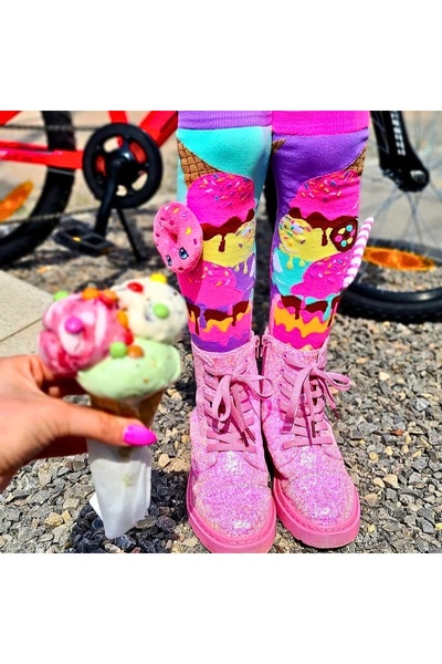 MADMIA Дълги цветни чорапи Madmia за момичета Milkshake 3-5 години