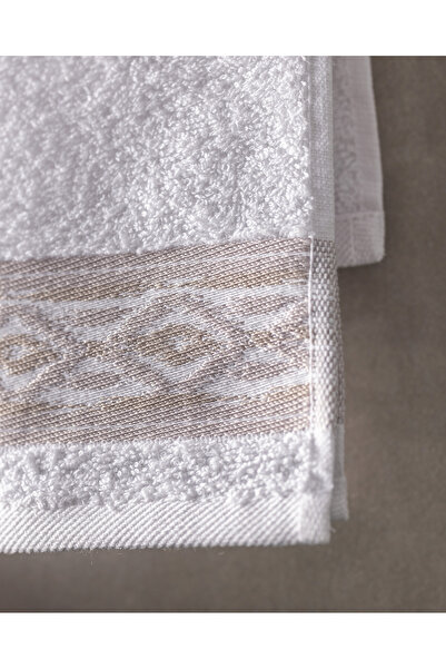 Madame Coco Daine 4-панельний рушник з 100% бавовни - білий/бежевий