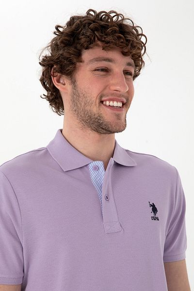 U.S. Polo Assn. Men's Regular Fit Polo Neck Lilac Basic T-Shirt 50298031 -Vr034
