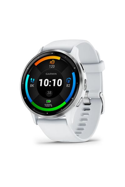 Garmin GARMIN VENU 3 SILVER STAINLESS STEEL BEZEL WITH WHITESTONE CASE AND SILICONE BAND