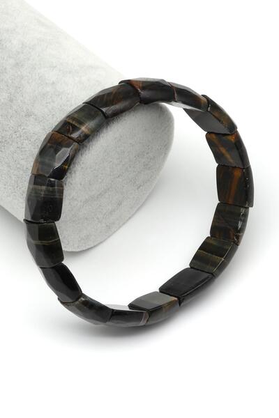Alibaba Doğaltaş Black Tiger Eye Natural Stone Bracelet 13 X 15 mm Special Cut