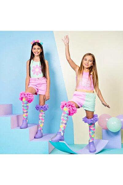 MADMIA Дълги цветни чорапи за момичета с волани от русалка 6-99 години