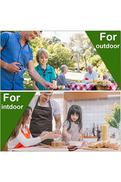 COOYA 3 Pcs Stainless Steel Scissor Tongs,Heat Resistant ,Multi-purpose,for Kitchen Picnic Barbecue