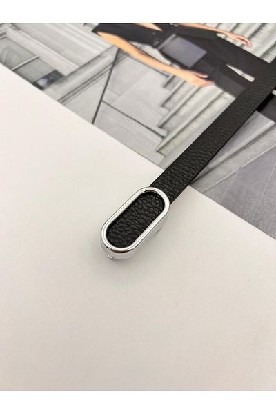 MODAM HİFA Importat oval argintiu Cataramă subțire Femei Curea Pantaloni Curea Rochie Curea Cămașă Curea Jachetă