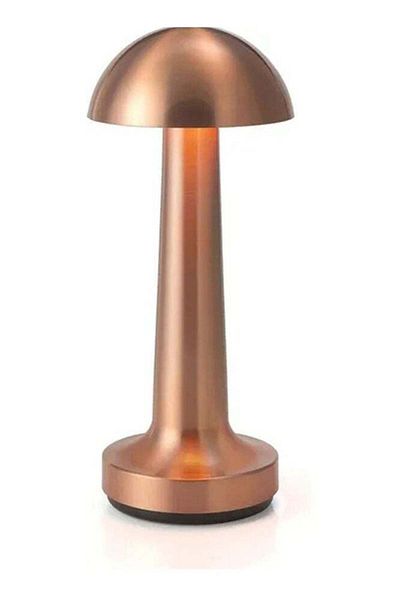 COOYA Cordless Mushroom Table Lamp, Portable, USB Charging, 3 Colors Adjustable, Touch Control(Gold)