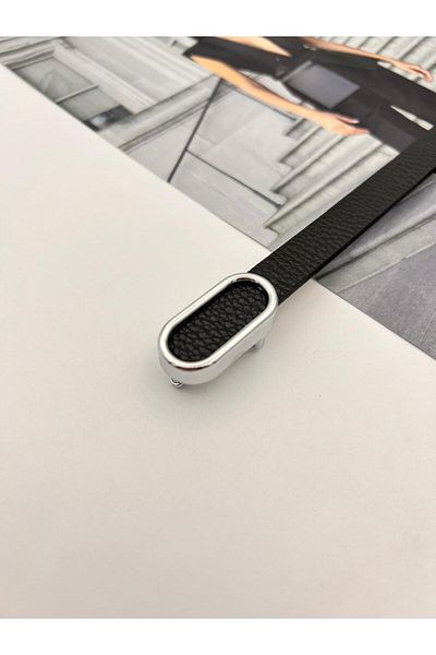 MODAM HİFA Importat oval argintiu Cataramă subțire Femei Curea Pantaloni Curea Rochie Curea Cămașă Curea Jachetă