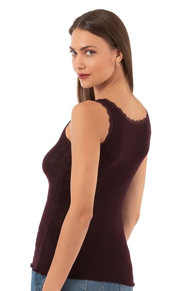 ÖZKAN underwear Özkan 23493 Women's Transfer Ribbed Flexible Soft Thick Strap Tank Top