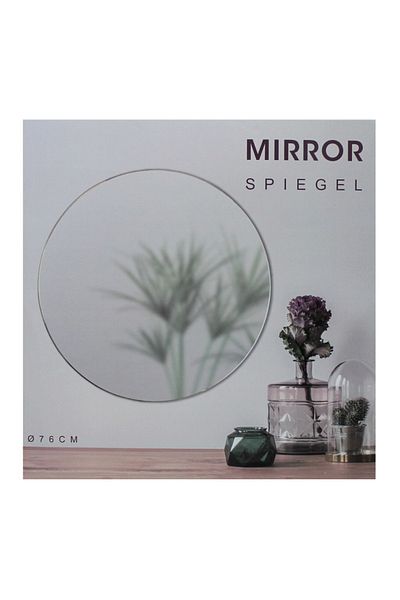 BM GİFT DESİGN Wall mirror, round metal frame, gold, 75 cm