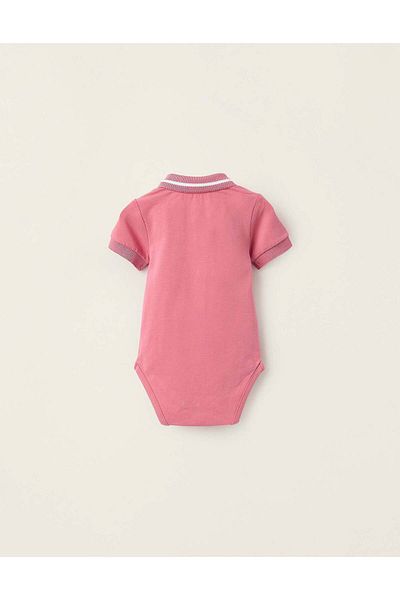 Ziddy Polo-Bodysuit for Newborn Boys, Pink