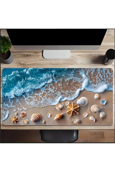 sgeteknoloji 70X30 سم تصميم صدفة البحر غير قابل للانزلاق سرعة سطح الألعاب لوحة ماوس الألعاب