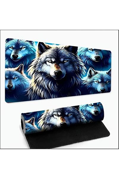 sgeteknoloji 70X30 CM 5 WOLF DESIGN BAZĂ ANTIALUNECĂ SPEED SURFACE PLAYER MOUSE PAD GAMING