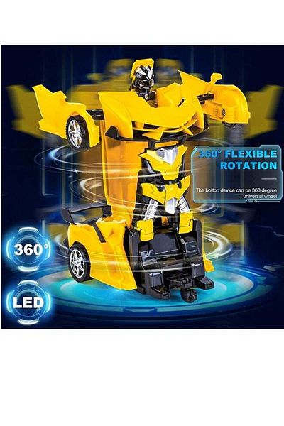 COOYA Deformation Robot Car Toys for Children and Kids, 360 Degree Rotating Drifting,Yellow