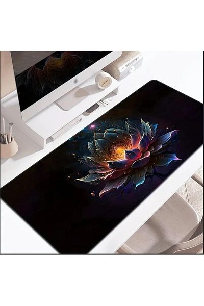 sgeteknoloji 70X30 cm Lotus Flower Design Non-Slip Base Speed Surface Gaming Mouse Pad Gaming