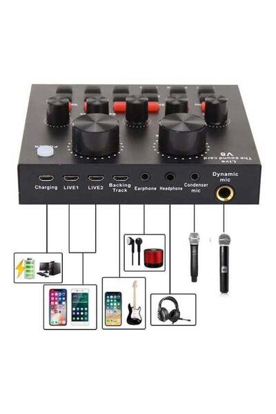 COOYA Professional Condenser Microphone Bundle with Live Sound Card,Studio Recording & Broadcasting Set