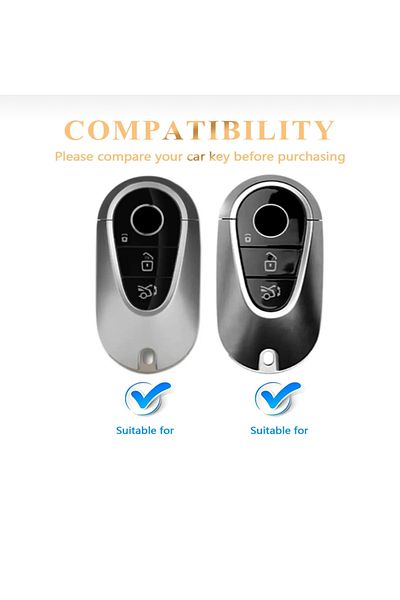 emii auto spare parts Suitable for Mercedes Benz C S Clas W206 W223 Key Case Cover Pink/Silver