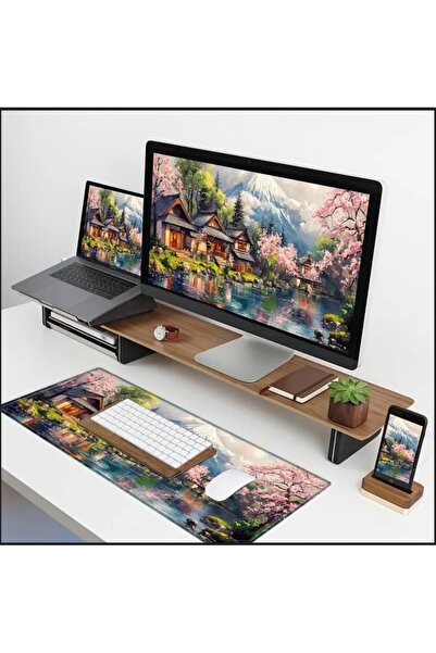 sgeteknoloji 70X30 CM ПЛОЩАДКА ЗА МИШКА ЗА ГЕЙМИНГ С НЕПЪЛЗКА ПОВЪРХНОСТ И ТЕМА НА ПРИРОДАТА