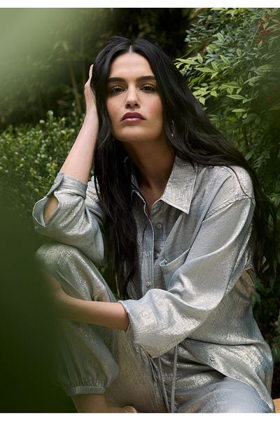 Stradivarius Flowing Metallic Shirt Limited Edition