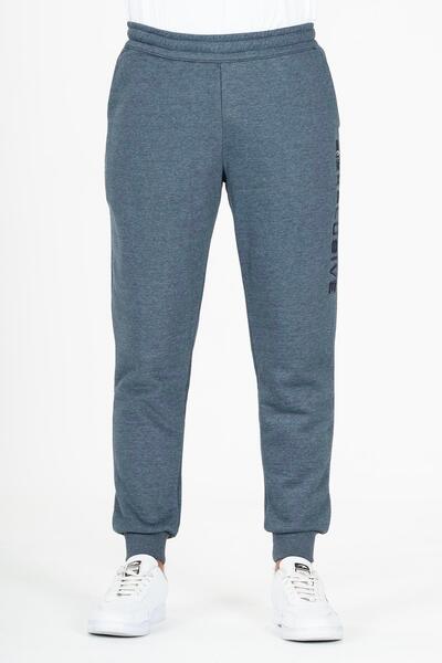 MARATON Regular Men's Ribbed Leg Navy Blue Sweatpants