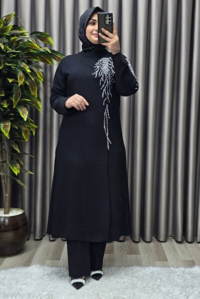 Elmas Tesettür Γυναικεία Ρούχα Μασούρι Μεγάλου Μεγέθους Βραδινό Φόρεμα Γαϊέ Σετ δύο τεμαχίων