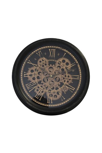 BM GİFT DESİGN Black gold wall clock 34cm