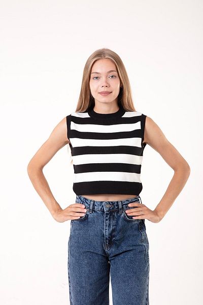 Figo Striped Knitwear Blouse