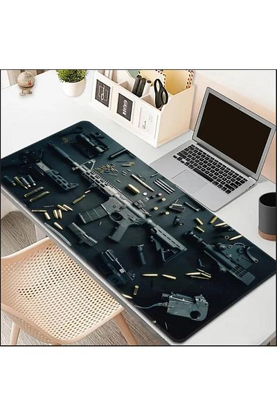sgeteknoloji 70X30 cm Rifle Design Non-Slip Base Speed Surface Gamer Mouse Pad Gaming