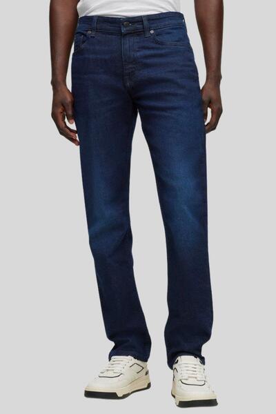 BOSS Slim Fit Normal Bel Erkek Jean Pantolon Mavi