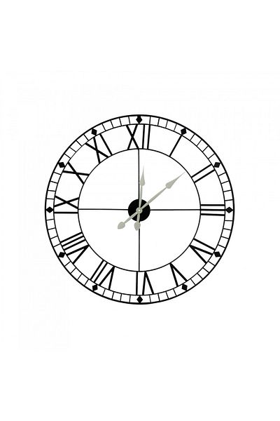 BM GİFT DESİGN Metal wall clock 88cm black