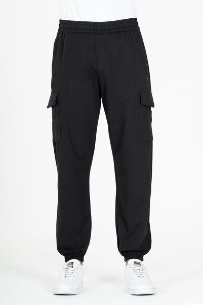 MARATON Oversize Men's Ribbed Leg Black Sweatpants