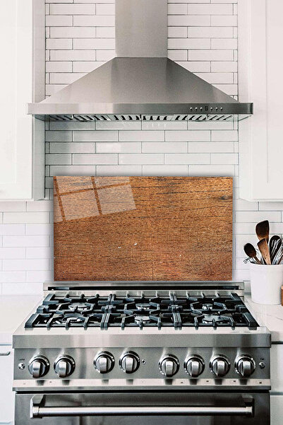 Vosevu Wood Look Glass Stove Back Protector, Heat Resistant, Countertop Built...