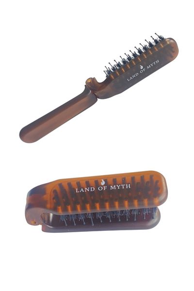 LAND OF MYTH Lom1291 Bag Type Foldable Hair Opening Comb Brush – Amber