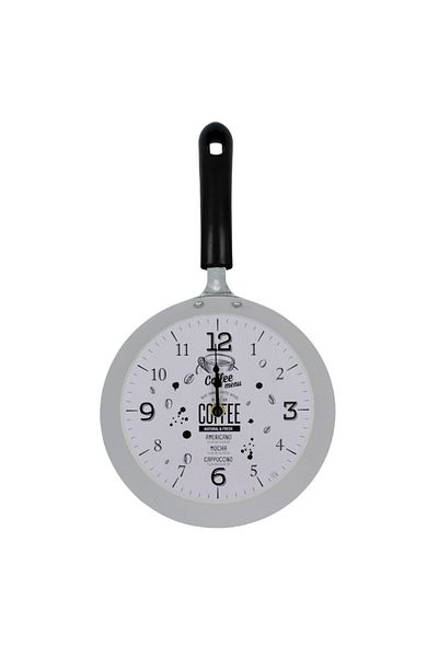 BM GİFT DESİGN White frying pan wall clock Coffee menu