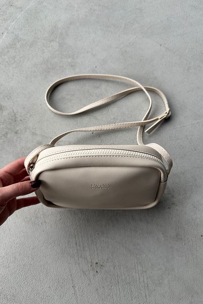 Cappmoda ÇNT-3013 Geantă de umăr cu curea lungă din piele artificială, mini pătrată, culoare piatră