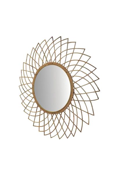 BM GİFT DESİGN Wall mirror, woven rattan frame, Kubu, 90 cm