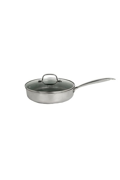 Zilan Zilan ZLN9679 high frying pan with tri-ply lid, stainless steel, non-stick, scratch protection 26 cm, 3.2L