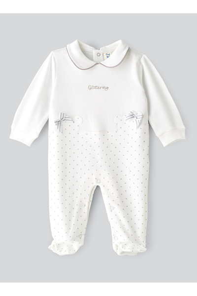 Basicxx Baby Girl White Glittering Coverall