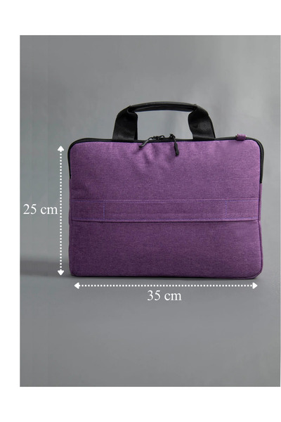 Polina Simple Macbook Air- Pro 13-13.3-14 Inç Darbeye Karşı Korumalı Su Geçirmez Laptop Çantası. Mor