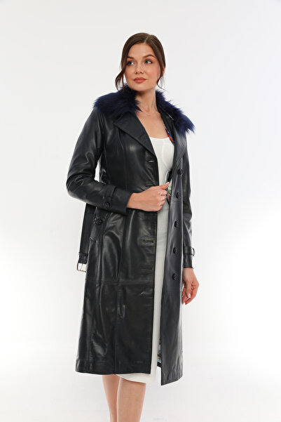 ZanDeri Leather Trench Coat