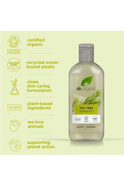 dr.organic Dr Organic Tea Tree  Cleansing Shampoo, for Oily Roots & Scalps, 265ml