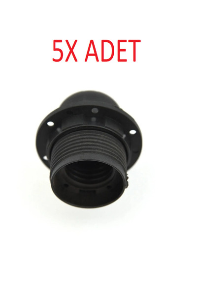 Enet Aydınlatma 5 Adet E-27 Siyah Duy 5 Adet