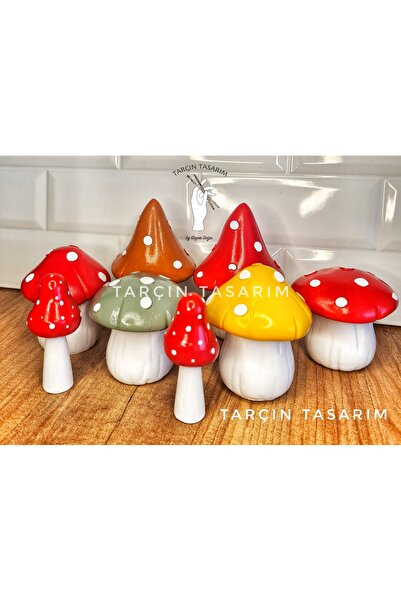6-Piece Mushroom Decor,Decorative Object Trinket, Presentation-Presentation,Autumn