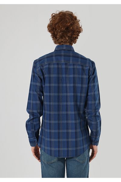 Colin's Мъжка риза Slim Fit на сини райета - с дълъг ръкав CL1059754