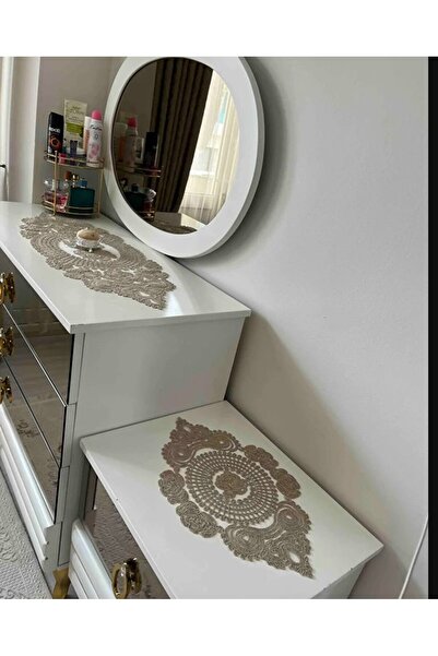 Çt Çeyizci Tekstil 3 Piece Living Room Coffee Table Set, Tablecloth 3 Piece Set