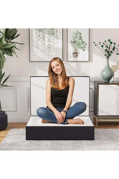 Comfy DREAM BELL COMFY WHITE FOLDING PORTABLE MATTRESS WITH BLACK BORDER 180 X 90 X 10CM