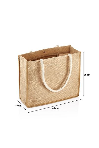 Toum Brown Wicker Round Rope Strap Beach Bag