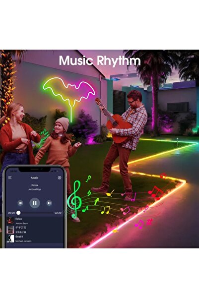 shop Hıghtek 5 Mt Animasyonlu Neon Rgb Şerit Led Ses Müziğe Duyarlı Tak Çalış...